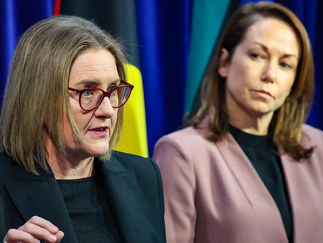 Attorney-General Jaclyn Symes and Premier Jacinta Allan. Picture: Ian Currie