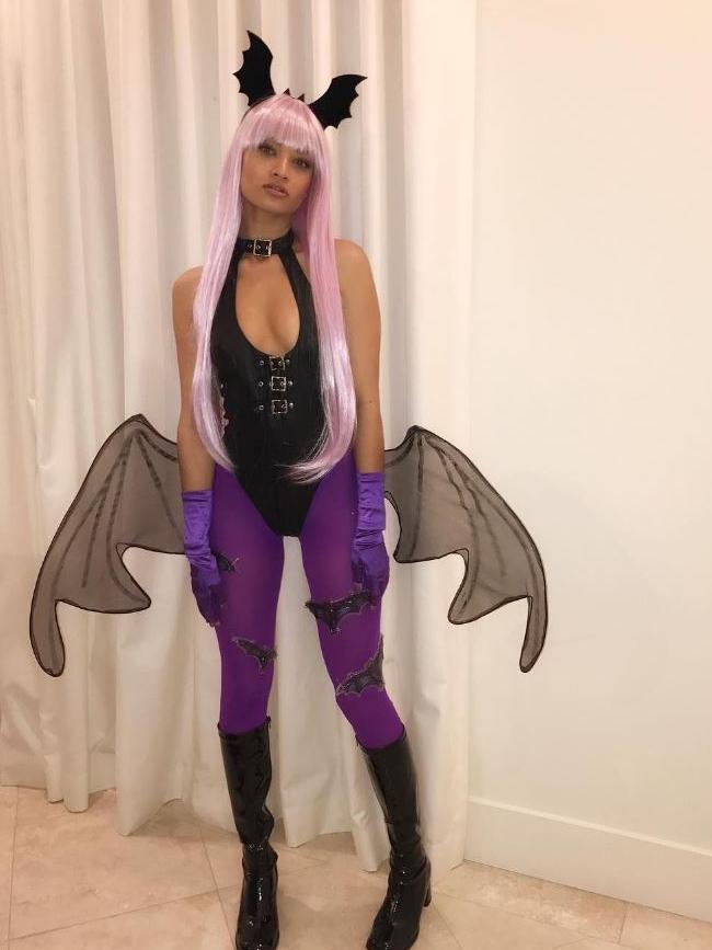 Halloween 2016 via social media ... Shanina Shaik, “I come out at night.” Picture: Instagram