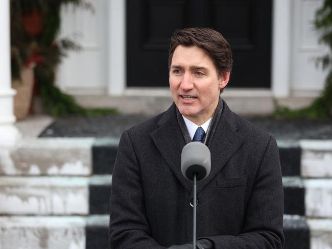 Canadian Prime Minister Justin Trudeau speaks during a news conference at Rideau Cottage in Ottawa, Canada. Picture: AFP