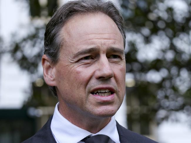 Health Minister Greg Hunt has clashed with an ABC presenter in a bizarre interview over gay conversion therapy. Picture: AAP