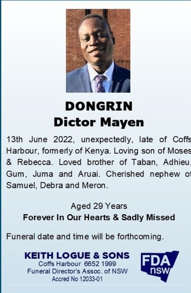 The funeral for Dictor Dongrin, who died at Clarence Correctional Facility on June 13, has been announced.