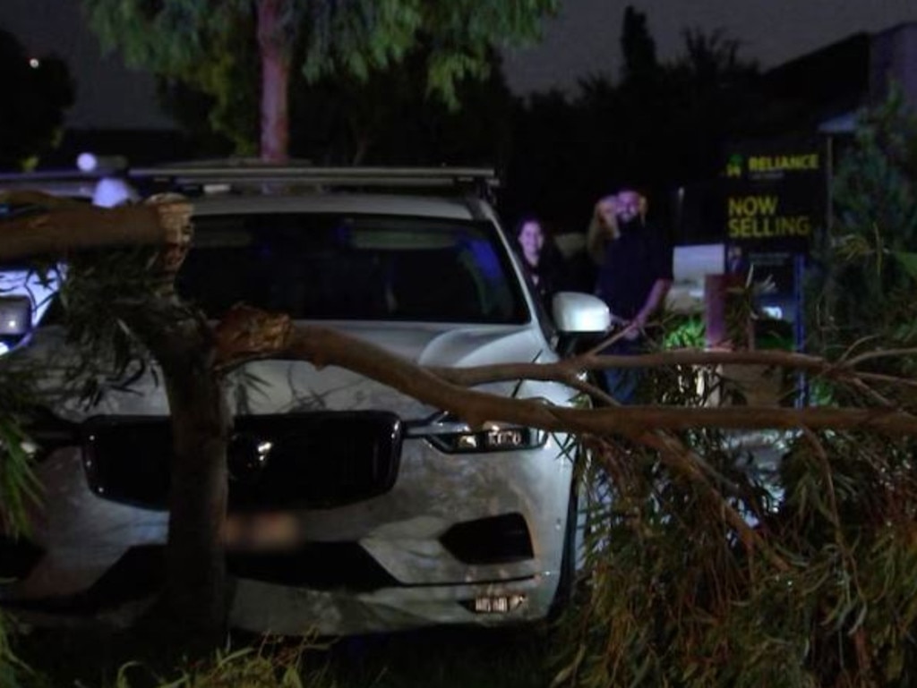 A dramatic police chase ends in a crash in Truganina. Picture: ABC