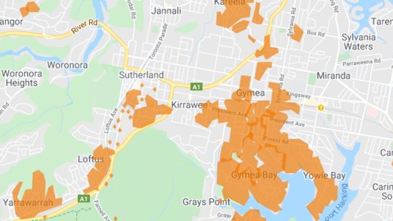 Thousands were without power in Sydney’s south.