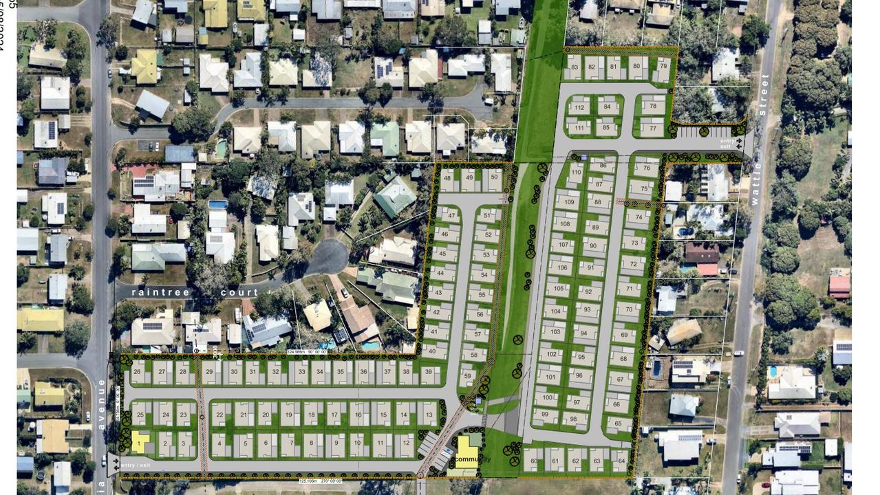 Design plans for a new retirement village along Banksia Ave and Wattle St in Andergrove, Mackay. Picture: Documents submitted to Mackay Regional Council