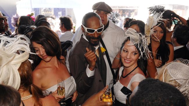 Snoop Dogg parties in the Lavazza marquee in 2008.