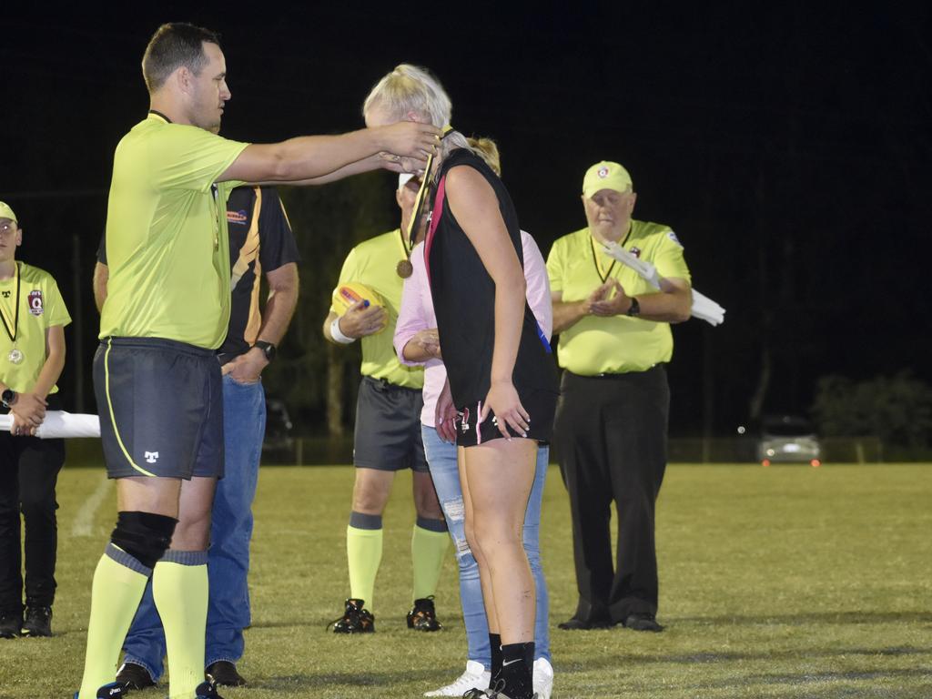 Hervey Bay Bombers have won the Wide Bay Women’s Grand Final against the Bundy Eagles. Picture: Isabella Magee