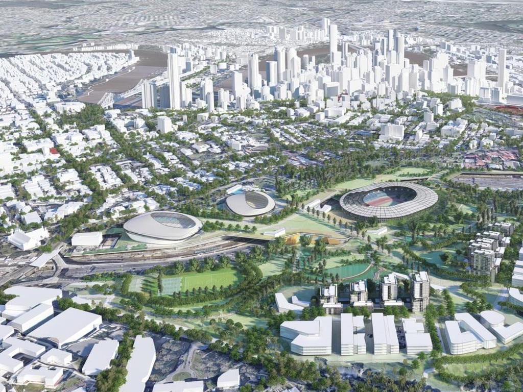 The proposed vision for a stadium complex at Victoria Park. Picture: Archipelago