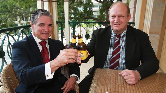 Robbie Katter (left) and Shane Knuth have much to celebrate after last Saturday’s poll. Picture: Claudia Baxter