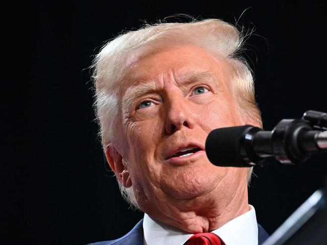 US President Donald Trump delivers remarks at the House Republican Members Conference Dinner at Trump National Doral Miami, in Miami, Florida on January 27, 2025. (Photo by Mandel NGAN / AFP)