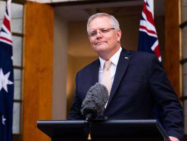 Prime Minister Scott Morrison has rolled out an ambitious plan to get Australian society and the economy rolling again. Picture: Getty Images