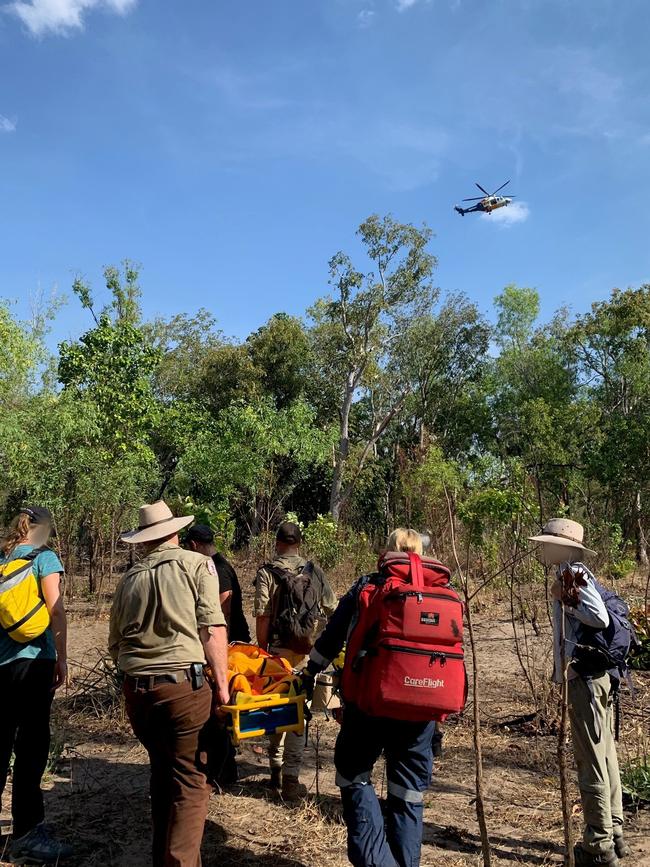 A woman was winched out of Litchfield National Park after being bitten twice by a snake. Picture: CareFlight