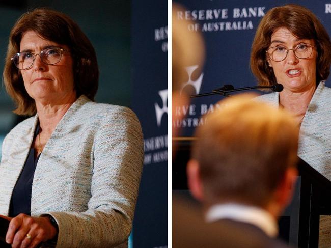 Reserve Bank governor Michele Bullock addresses the media after announcing the RBA board was keeping the cash rate on hold at 4.35 per cent following its November meeting. Picture: NewsWire/ Nikki Short