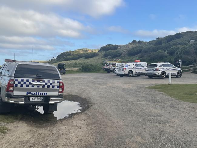 Emergency crews at the scene in Phillip Island.