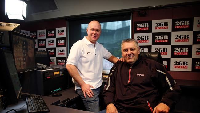 Ray Hadley (right) and producer Chris Bowen (left) pictured at the Sydney 2GB studios.