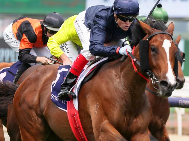 MELBOURNE, AUSTRALIA - JANUARY 18: Jockey Craig Williams rides Personal during Race 1, Flemington Event Staff Handicap during Melbourne Racing at Flemington Racecourse on January 18, 2020 in Melbourne, Australia. (Photo by George Salpigtidis/Getty Images)