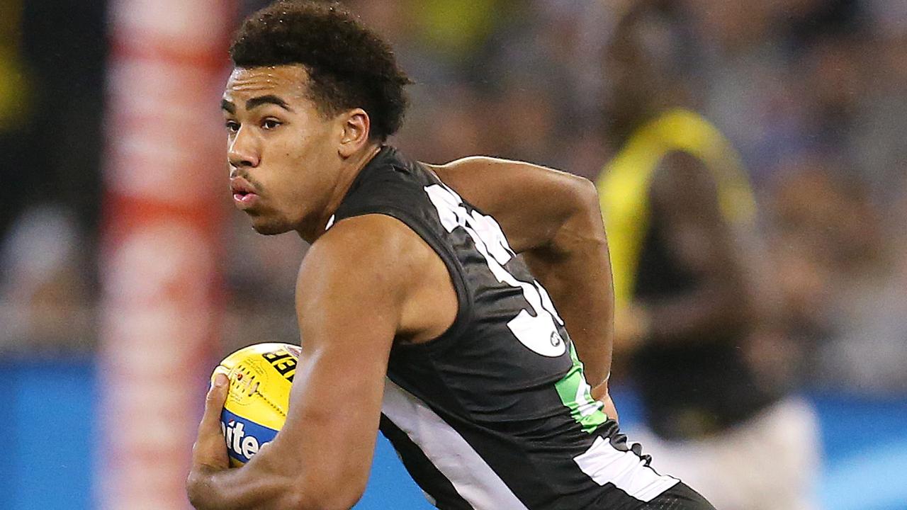 Young running machine Isaac Quaynor has impressed in his short time at the Pies. Picture: Michael Klein