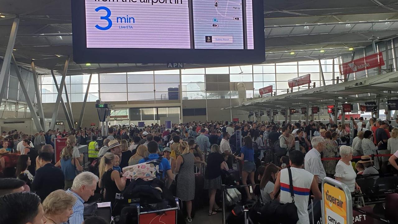 Pictures on social media show overcrowded terminals this morning. Picture: Twitter