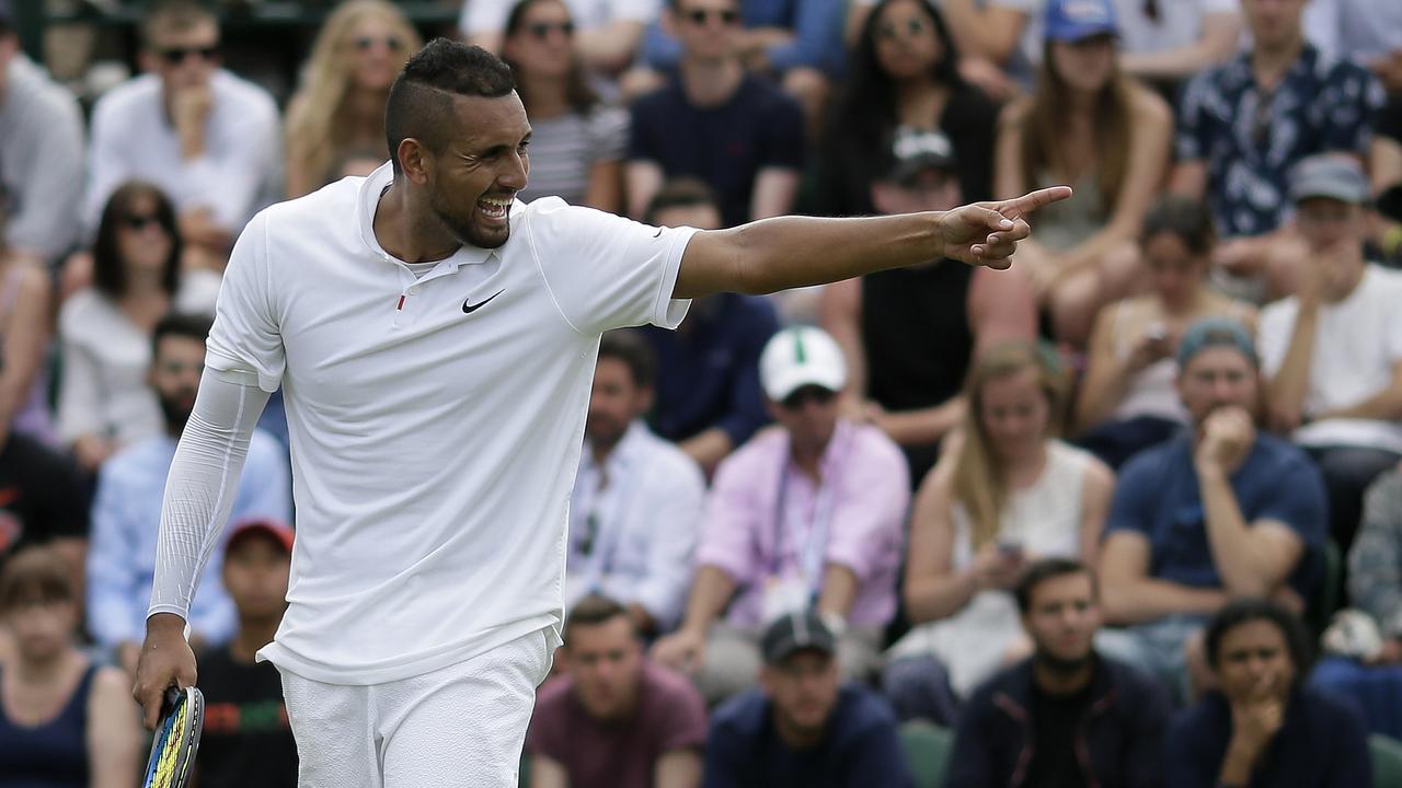 Nick Kyrgios was his mercurial and sarcastic best when fronting the media after his first-round win.