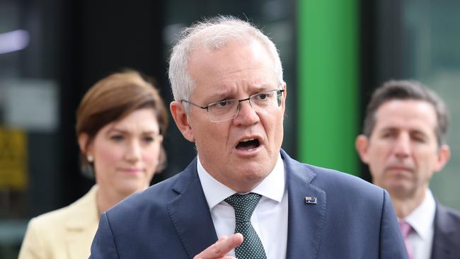 Scott Morrison has confirmed Australia will follow the lead of the US on a diplomatic boycott of the Beijing Winter Olympics.. Picture: NCA NewsWire / David Mariuz