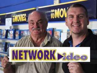 TO BE CONTINUED: Local investor Peter Fife, left, along with store manager David Kendall, have saved Gympie's beloved video store from closure. Picture: Rowan Schindler