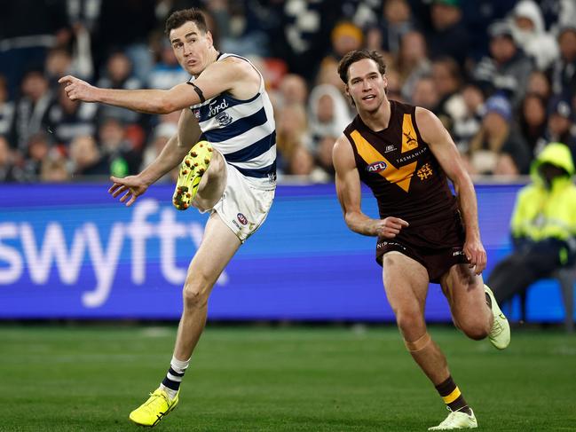 Jeremy Cameron booted four goals in Geelong’s win. Picture: Michael Willson/AFL Photos