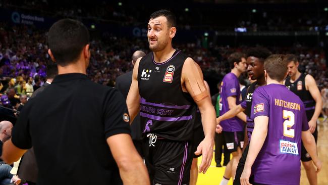 Andrew Bogut had nine points and eight rebounds. Picture: AAP