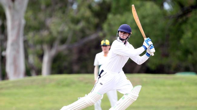 Callum Reidy playing cricket for St Laurence’s College in 2021.
