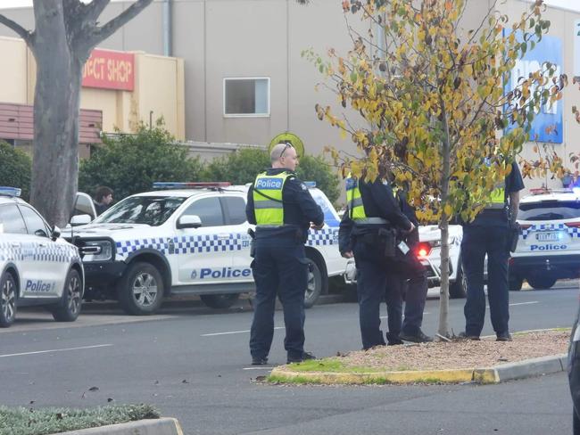 Officers outside Midvalley Shopping centre investigating the incident. Picture: Supplied/LVI&amp;CA