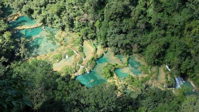 Looking down on the hidden Semuc Champey. Picture: Christopher Crouzet.