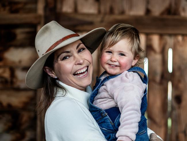 Stephanie Trethewey, author of Motherland, with her daughter Evie. Picture: Ness Vanderburgh