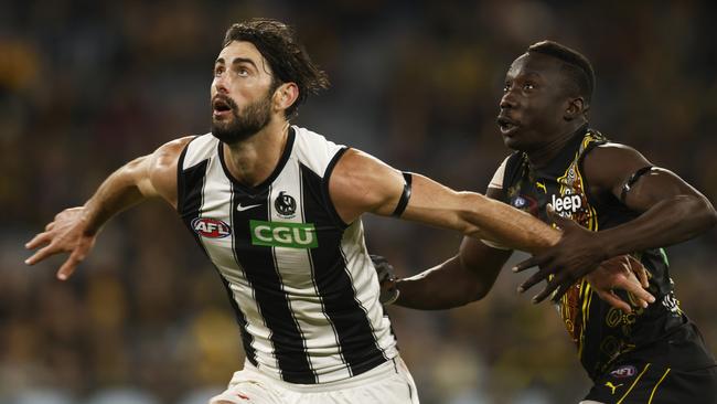 Brodie Grundy was one of the Magpies’ stars of the impressive win.