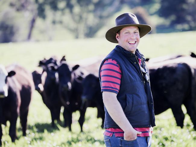 Beef farmer Owen Edge at Carapook, near Casterton. Picture: Nicole Cleary