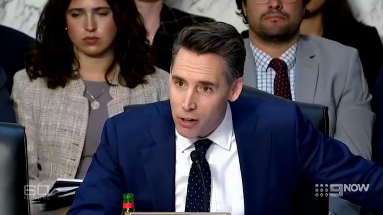 Senator Josh Hawley lashed at the CEO over the company’s poor work culture and serious production issues. Picture: 60 Minutes