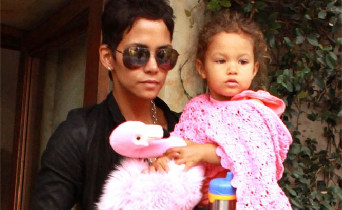 Halle Berry with daugher Nahla. Picture: Bang ShowBiz