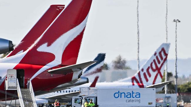 ADELAIDE AUSTRALIA - NewsWire Photos JUNE 16, 2024: QANTAS aircraft Adelaide Airport. Picture: NCA NewsWire / Brenton Edwards