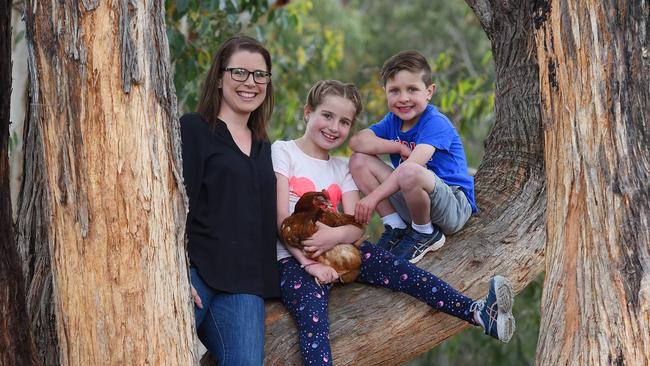 Melissa Quinn is keen to develop resilience in her daughter, Amelia, 7, and son, Owen, 6. Picture: Josie Hayden