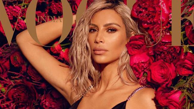 Kim Kardashian on the cover of Vogue India’s March issue. Picture: Vogue India