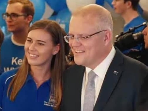 Brittany Higgins with Scott Morrison.