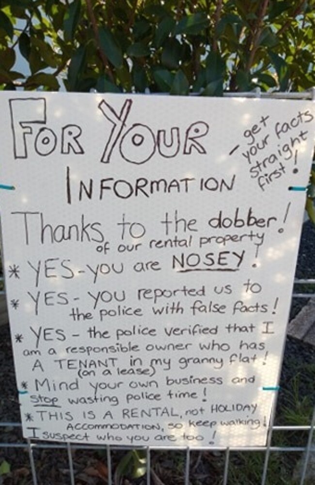 The sign outside the Woy Woy property.