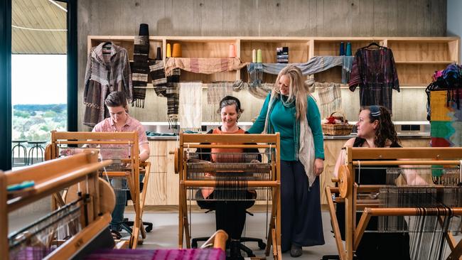 Saori weaving at the Centre for Rare Arts and Forgotten Trades in Ballarat.