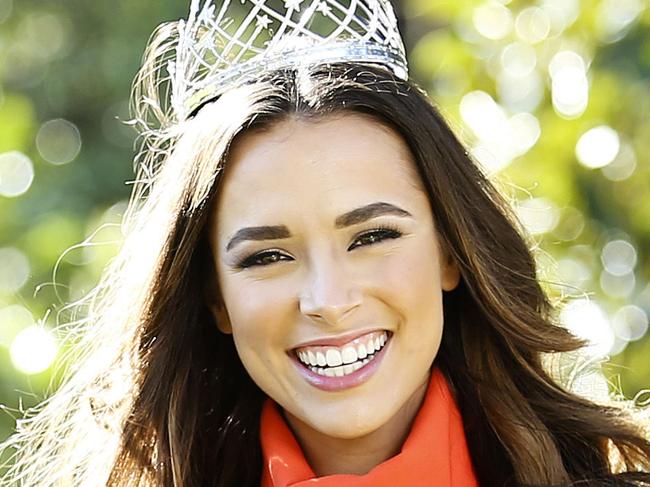 The newly crowned Miss Universe Australia Monika Radulovic, in Redfern, today. Pictures: Justin Lloyd