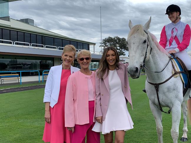 Pink Ribbon Cup Day founder Robyn Cameron (left), Yvonne Lowry (middle) and Elise Cincotta. Picture: Supplied.