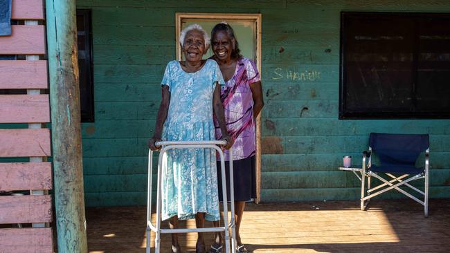 Cecilia Bennett, left, at her home with her sister Barbara White. Picture: Colin Murty