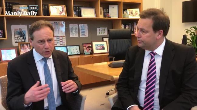 Health Minister Greg Hunt and Mackellar MP Jason Falinski on vaccinations