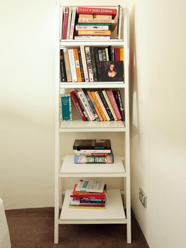 Ladder of books: This serves as my bookcase. I can never have enough words in my life.