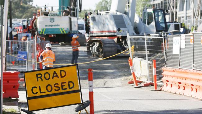 Talbot Crescent has been turned into a cul-de-sac during level crossing works. Picture: Norm Oorloff