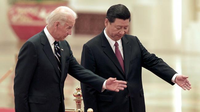 Joe Biden with Chinese Vice President Xi Jinping in 2011.