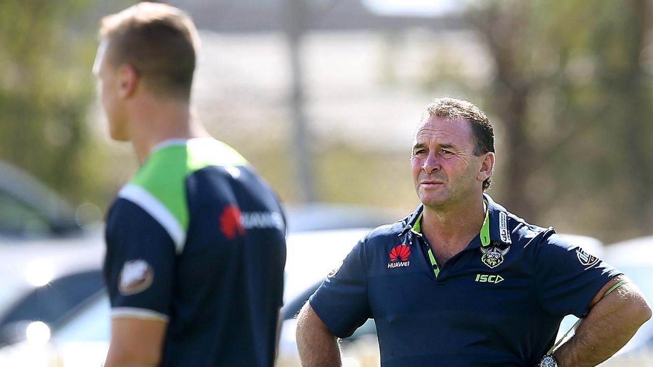 Ricky Stuart is hoping a positional shake-up will spark the Raiders in 2019. Picture: Kym Smith