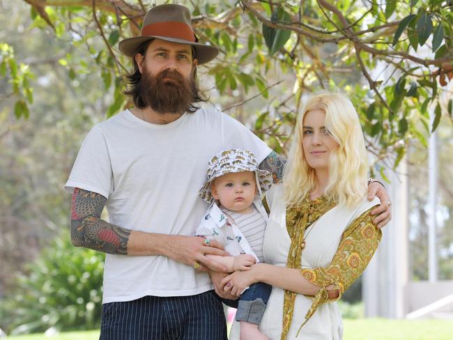 Rhees Goodridge, with partner Hannah Maguire with their baby Banjo, says it sounds a ‘bit vengeful’. Picture: Simon Bullard