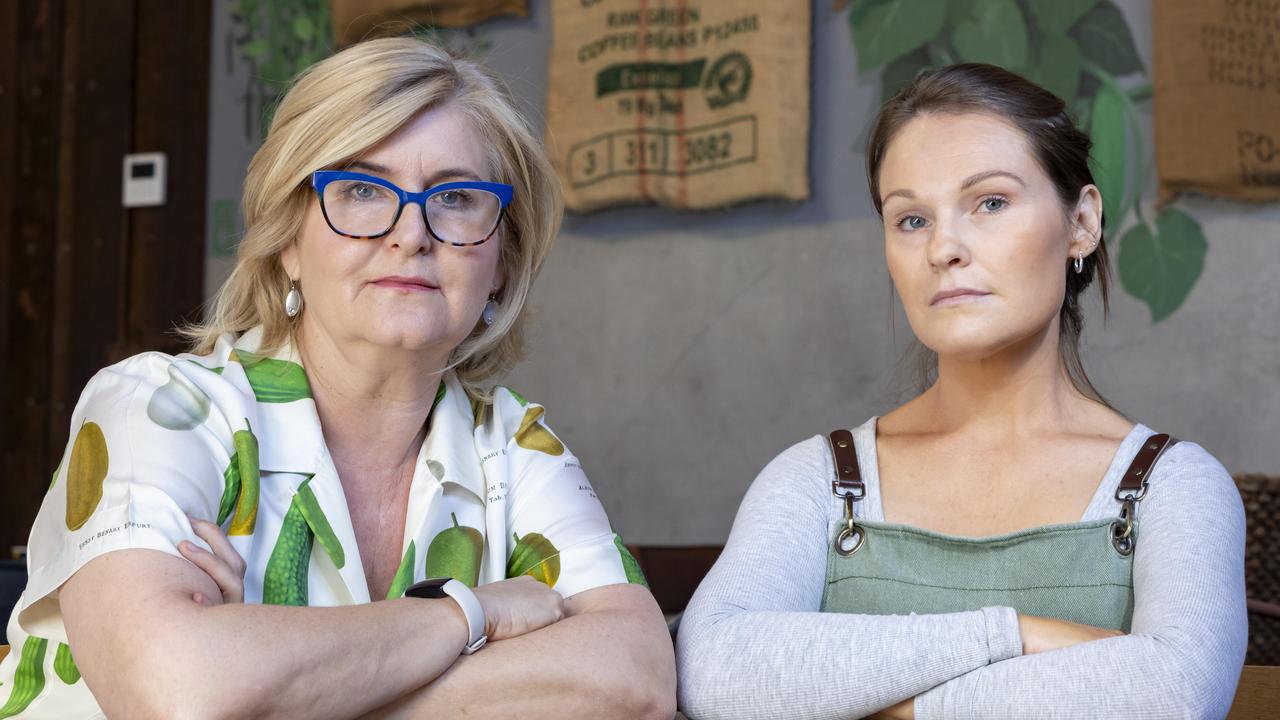 Owner Amanda Scott and training co-ordinator Heather Edwards at Farmhouse cafe in Kedron, which has been slugged with a massive payroll tax debt of $350,000. Picture: Richard Walker